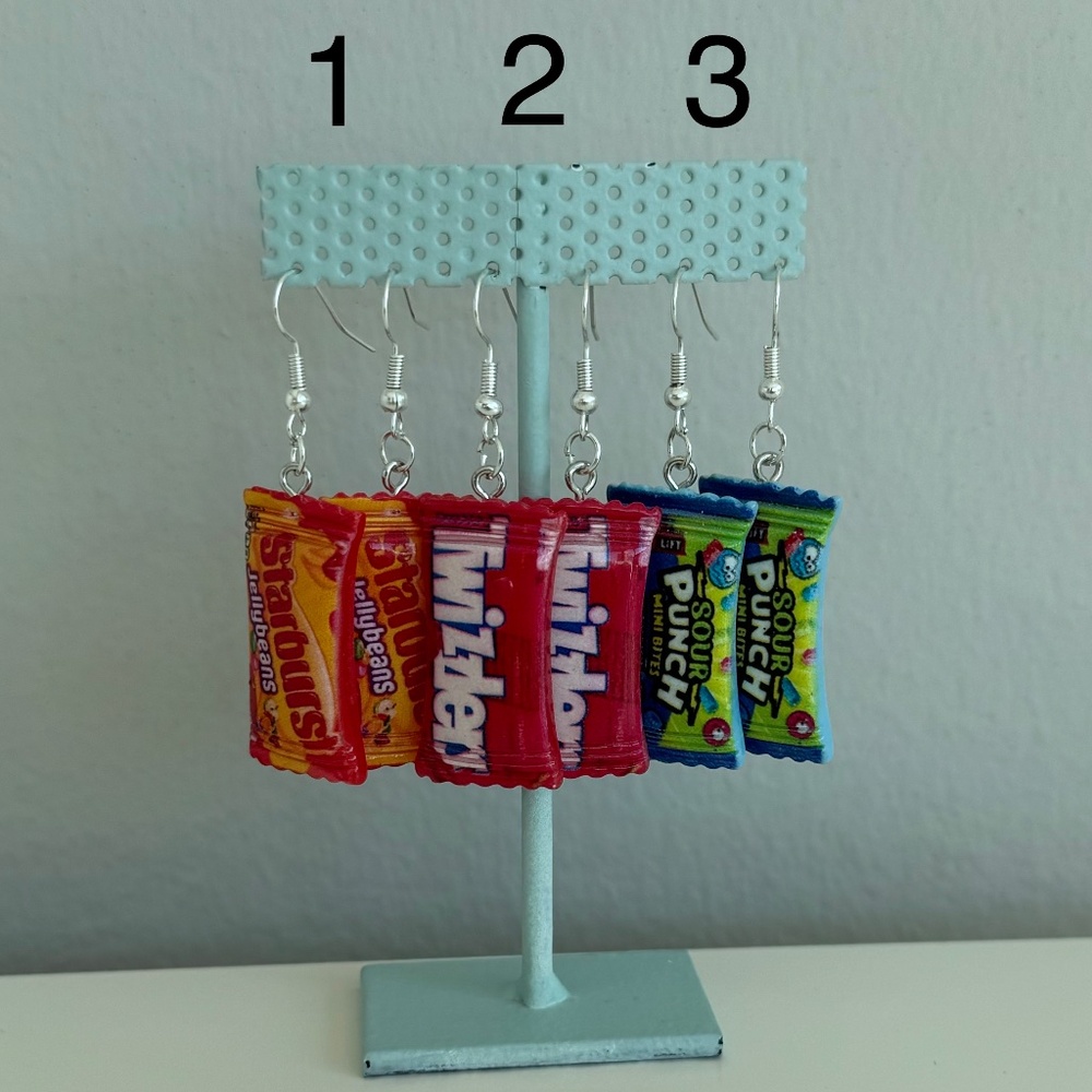 Candy Wrapper Drop Dangle Earrings | Fun Novelty Statement Jewelry